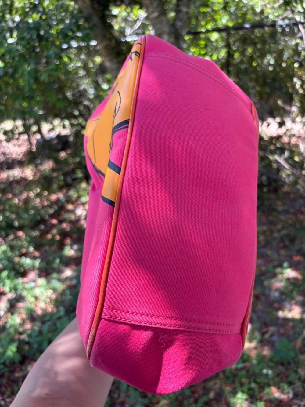 Coach Pink and Orange Graphic Canvas Tote - Picture 10 of 11